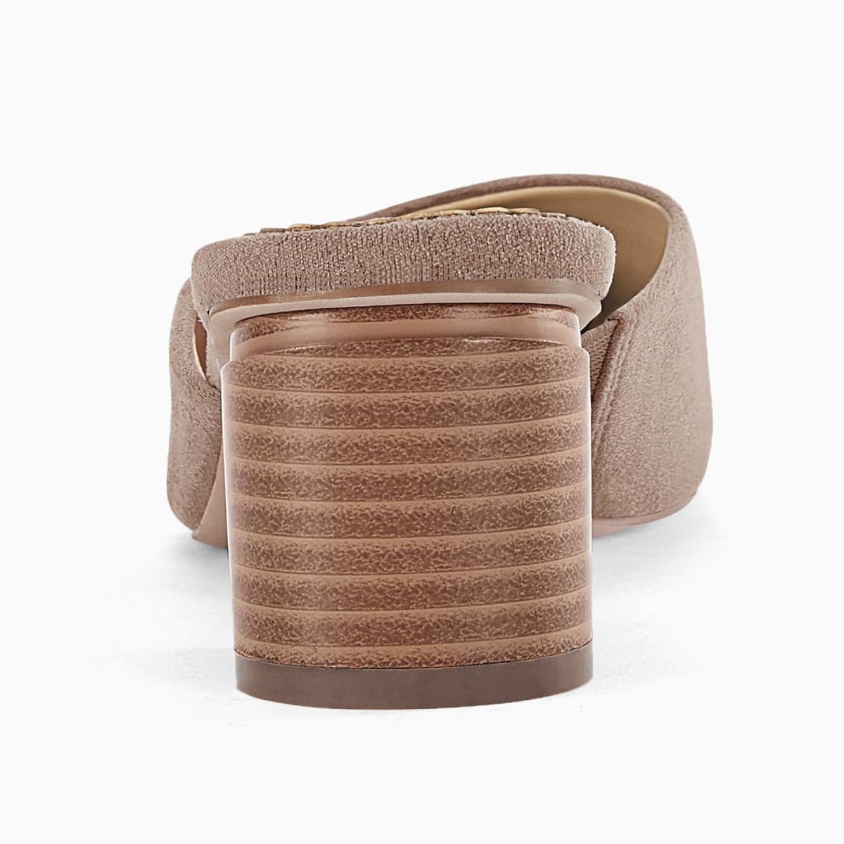 Coutgo Womens Pointed Toe V Cut Mules Chunky Block Heels Slip On Clogs Fashion Office Slides Shoes, Camel, 9.5 thumbnail 5