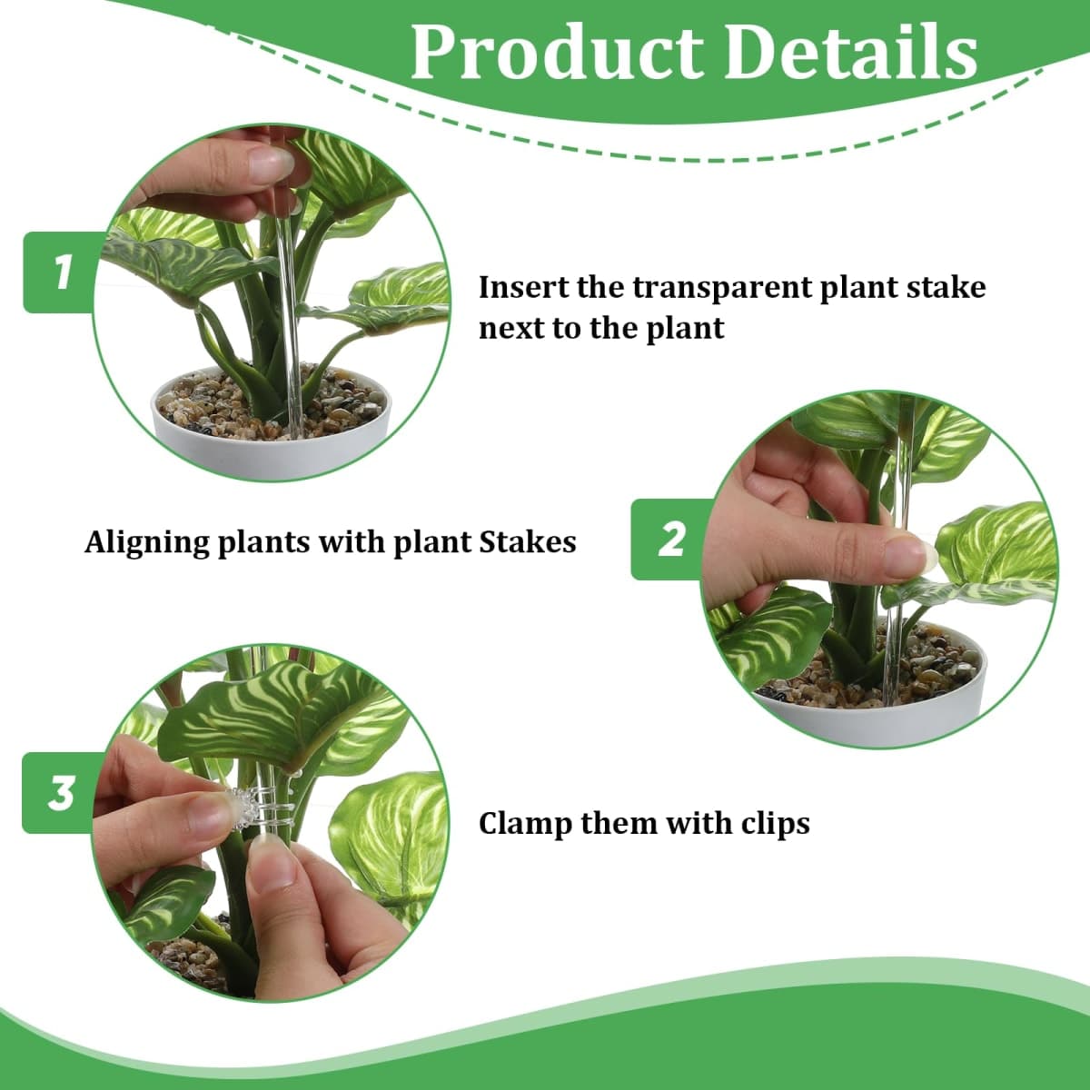 AOZUO 50 Pcs Acrylic Plant Stakes, 11 & 16 Inch Acrylic Plant Stakes with 60 Clips Clear Plants Support Stakes Kit Reusable Garden Orchid Stake for Indoor and Outdoor Potted Plants Vegetables Flowers thumbnail 3