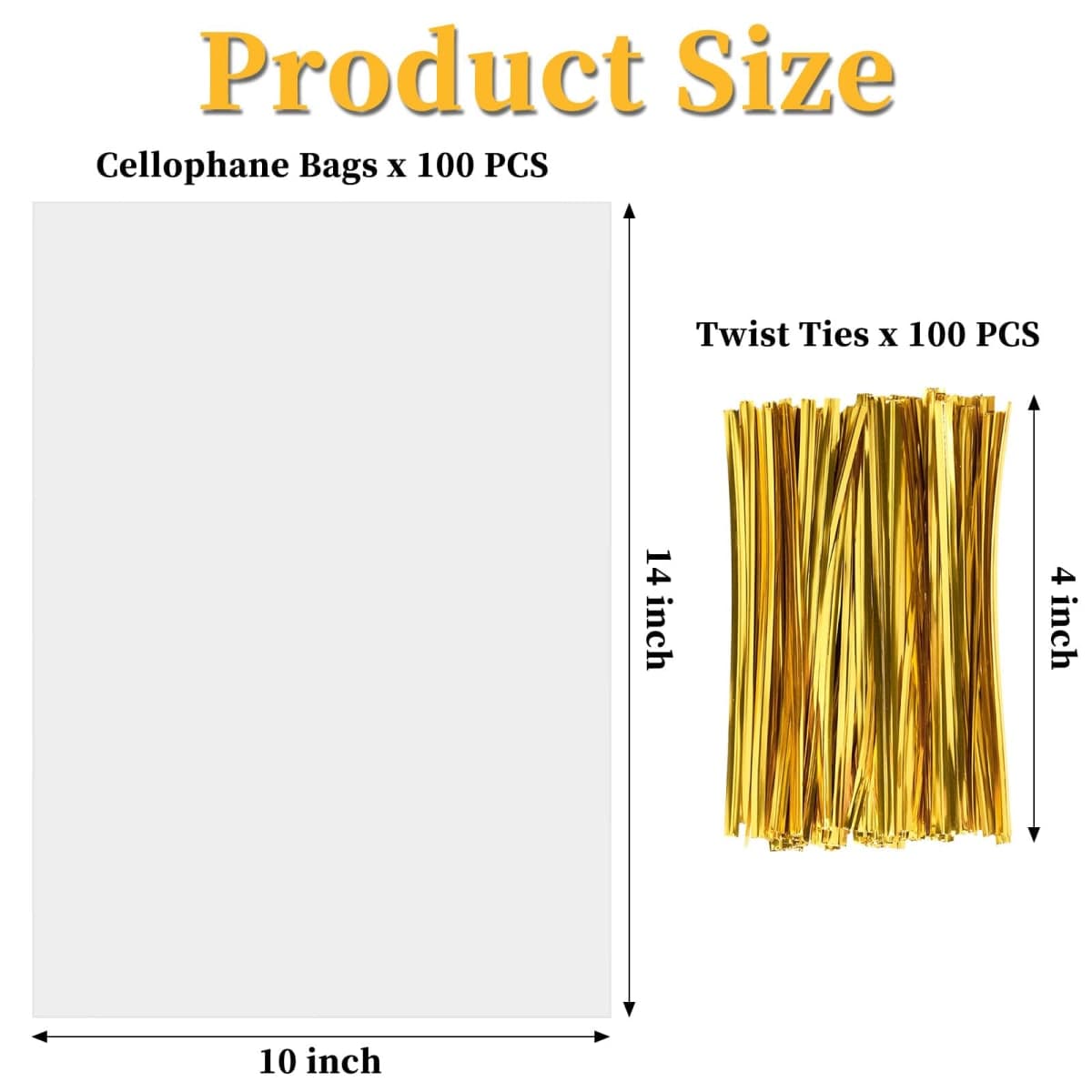 Ohuimrt 100 PCS Cellophane Bags, 10 x 14 Inch thumbnail 2