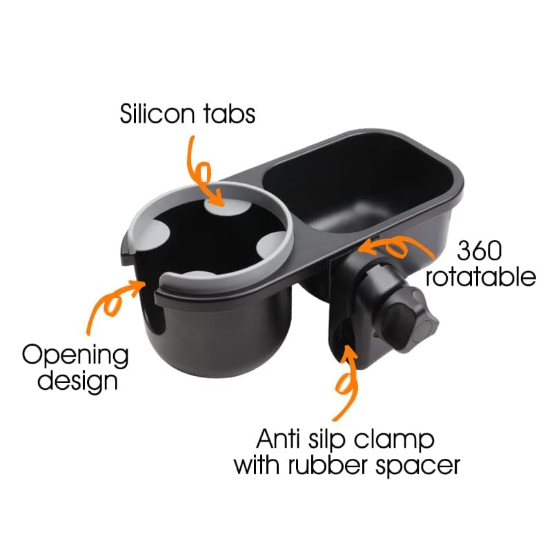 LUFFCABO Universal Snack Tray for Stroller with Cup Holder, 2 in 1 Stroller Tray with Cup Holder, Baby Travel Gear Attachment Accessories thumbnail 3