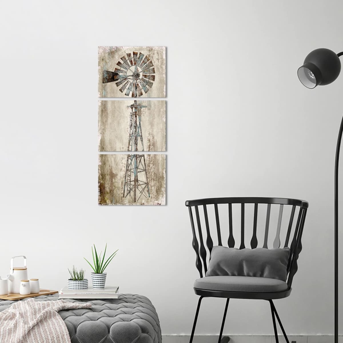Kalormore Rustic Farmhouse Style Rusty Windmill Picture Canvas Prints Wall Art Decor for Home Wall Decoration Gallery Wrapped Artwork Vintage Country Farm Bedroom Living Room Wall Decoration thumbnail 2