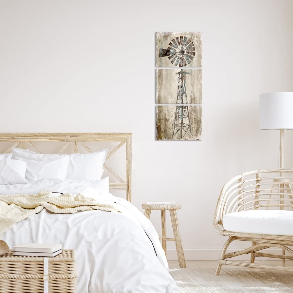 Kalormore Rustic Farmhouse Style Rusty Windmill Picture Canvas Prints Wall Art Decor for Home Wall Decoration Gallery Wrapped Artwork Vintage Country Farm Bedroom Living Room Wall Decoration thumbnail 3