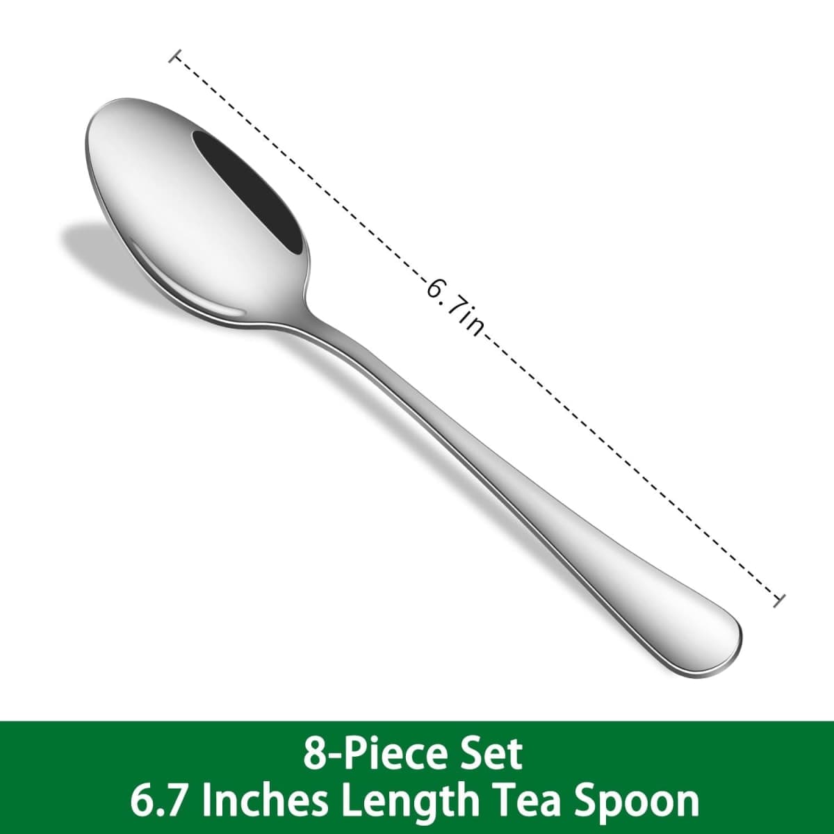 8-Piece 6.7 Inches Stainless Steel Tea Spoon,Durable Dishwasher Safe Teaspoons,Silverware Dessert Spoons for Kitchen,Small Spoons for Restaurant,Hotel thumbnail 2