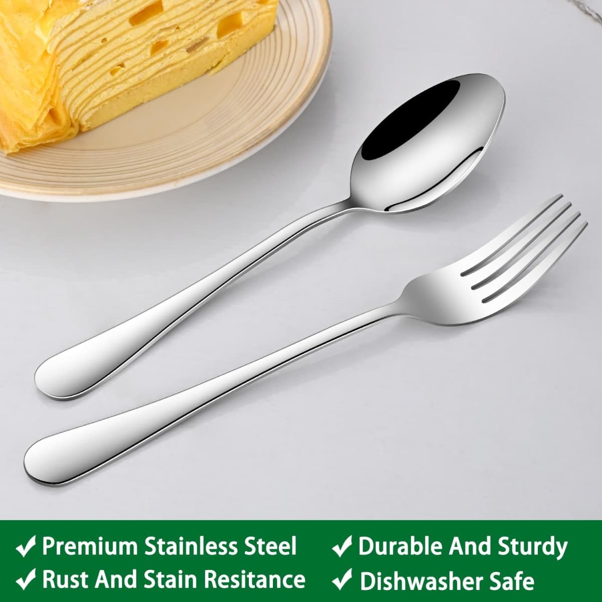 8-Piece 6.7 Inches Stainless Steel Tea Spoon,Durable Dishwasher Safe Teaspoons,Silverware Dessert Spoons for Kitchen,Small Spoons for Restaurant,Hotel thumbnail 5