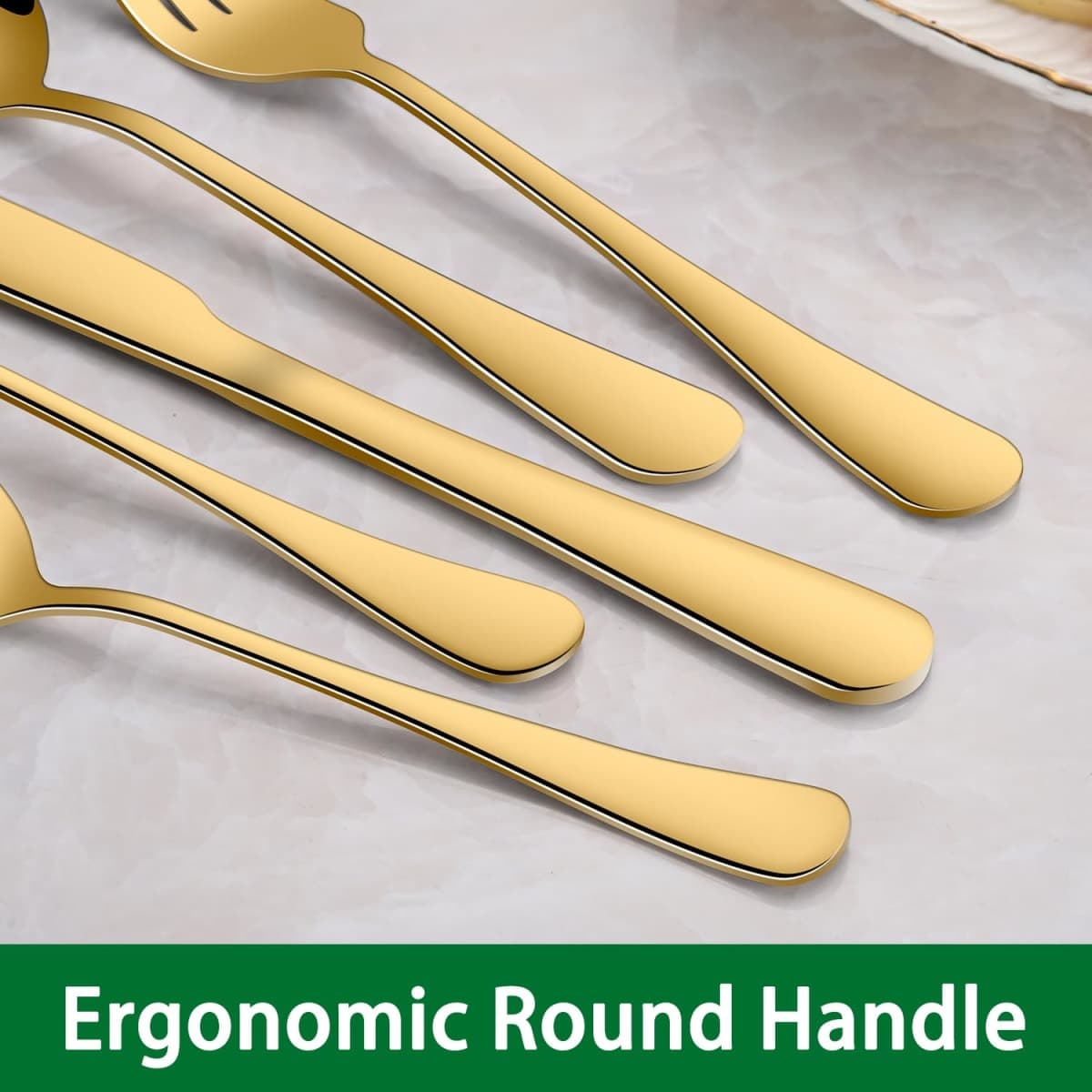 Gold Dinner Forks Set, 8-Piece 8 Inch PVD Gold Stainless Steel Cutlery Forks,Golden Metal Fork for Home Party Or Wedding,Dishwasher Safe Golden Table Fork Set thumbnail 4