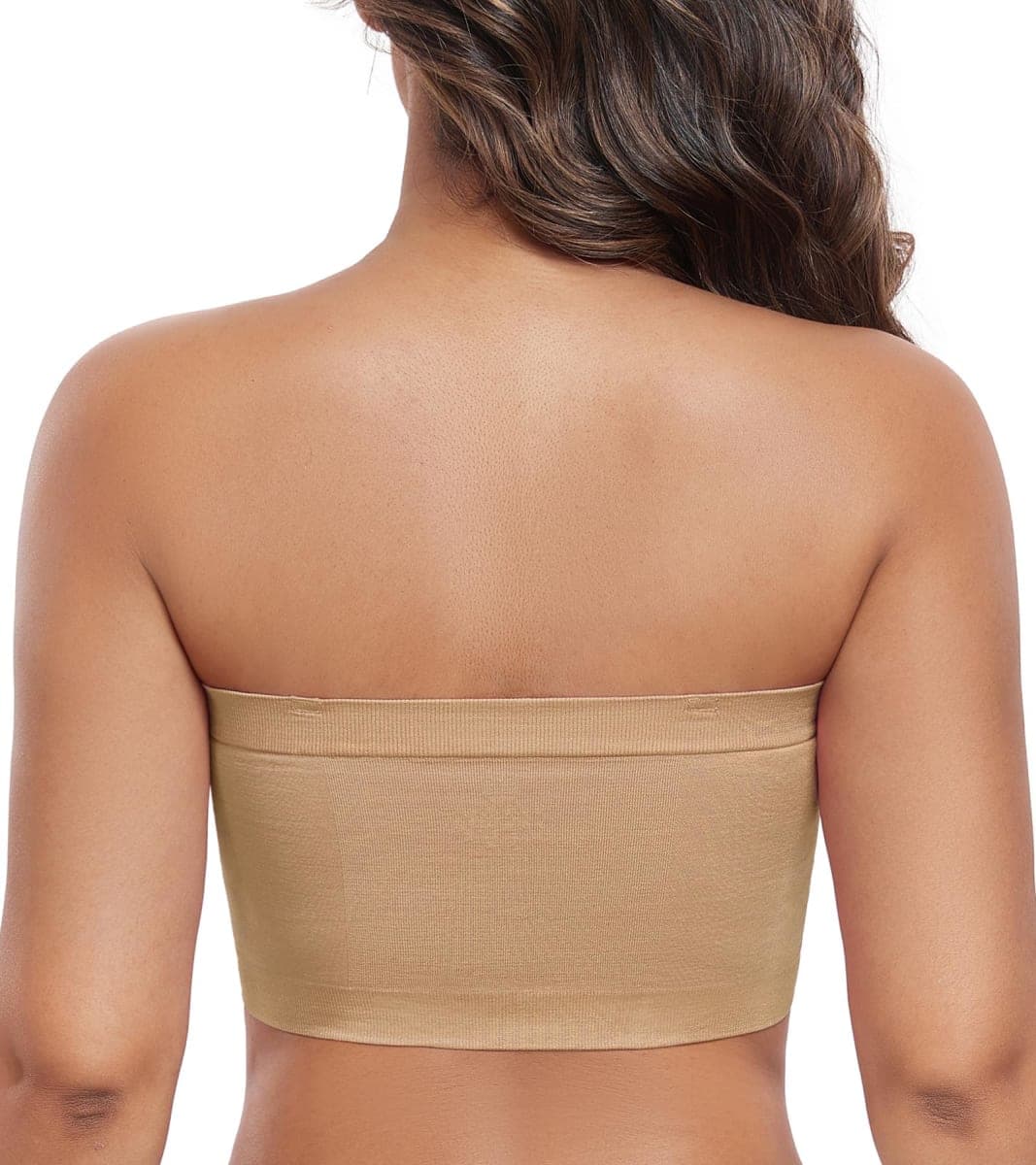 DotVol Women's Underwire Bralette Non Padded Bandeau Tube Top Multiway Bra, Beige, Medium thumbnail 2