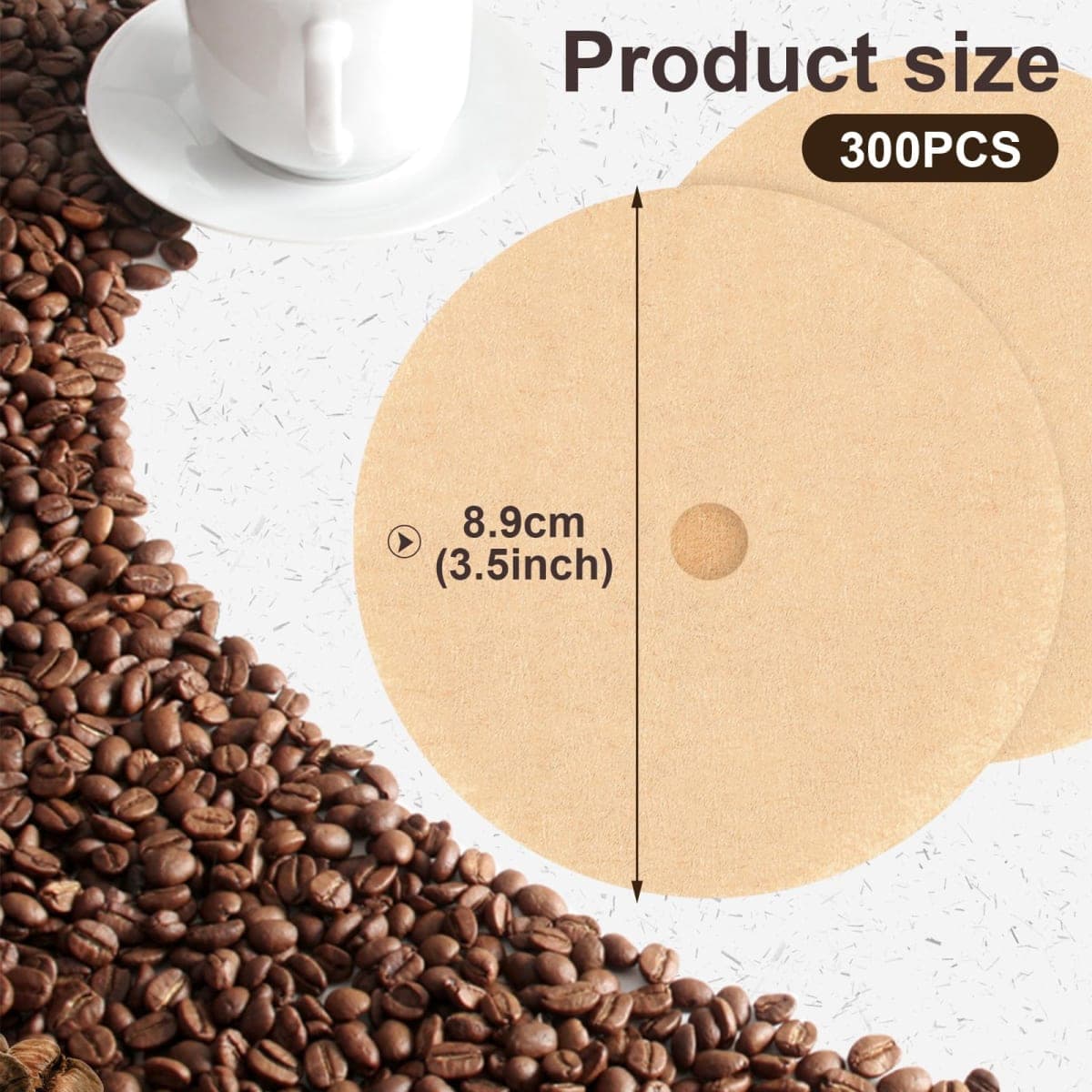 300Pcs Percolator Coffee Filters, 3.5in Disc Disposable Coffee Filters, thumbnail 2