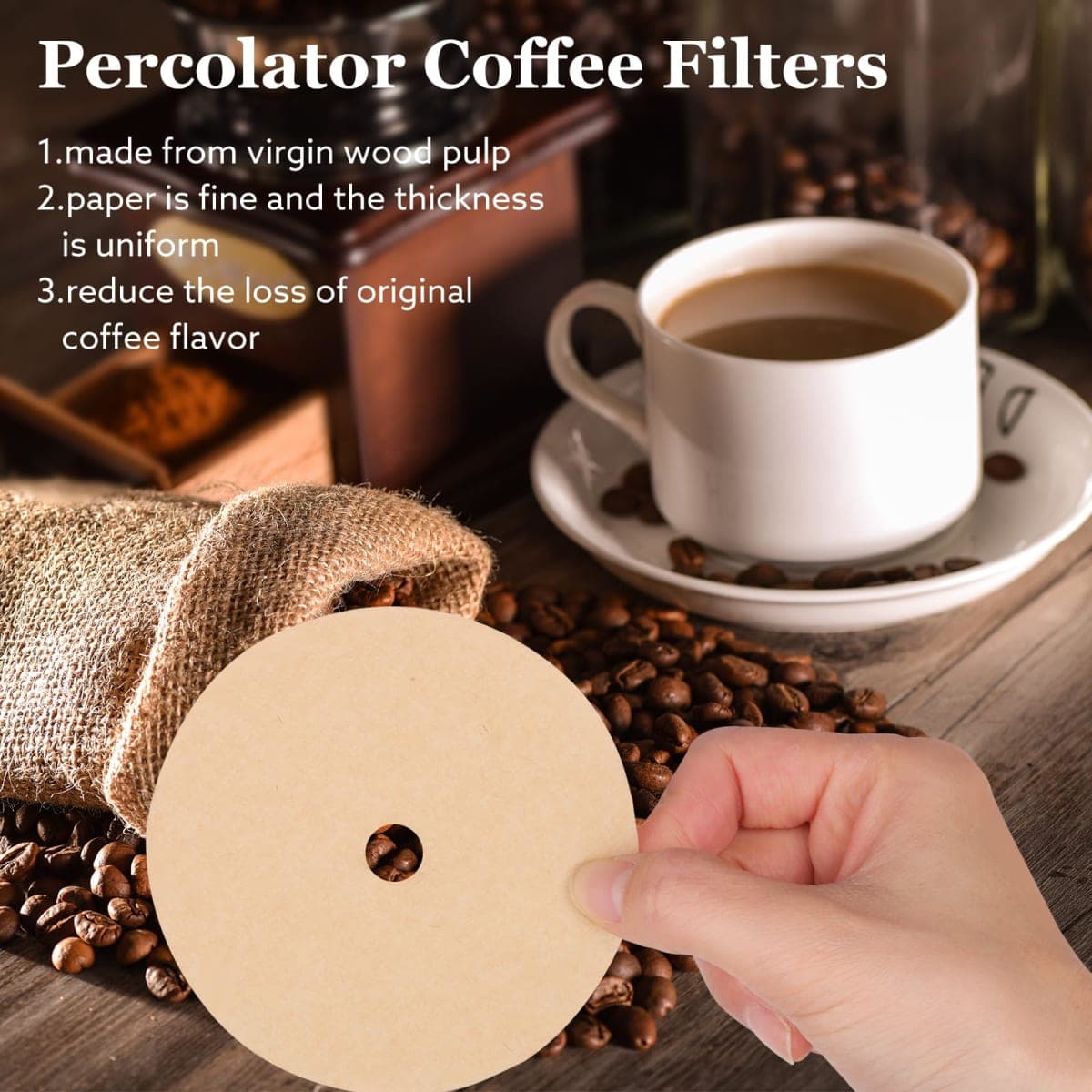 300Pcs Percolator Coffee Filters, 3.5in Disc Disposable Coffee Filters, thumbnail 4