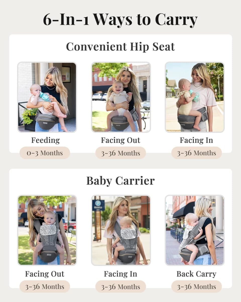 MOMTORY StowNGO Pro Safety-Certified Ultra Storage Baby Carrier, Deep Grey thumbnail 2