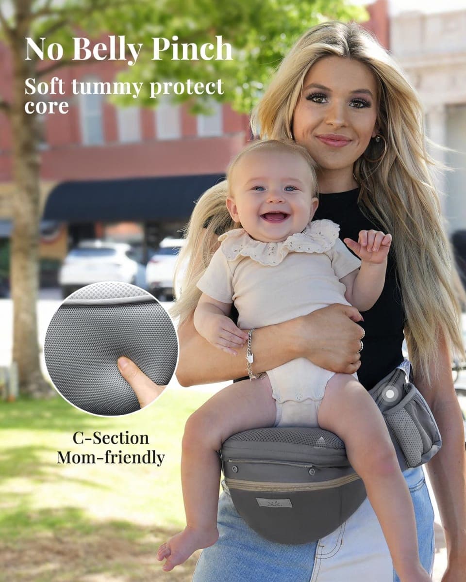 MOMTORY StowNGO Pro Safety-Certified Ultra Storage Baby Carrier, Deep Grey thumbnail 4