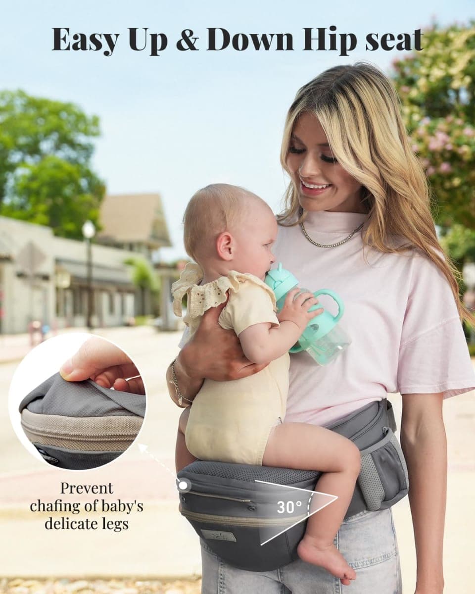 MOMTORY StowNGO Pro Safety-Certified Ultra Storage Baby Carrier, Deep Grey thumbnail 5