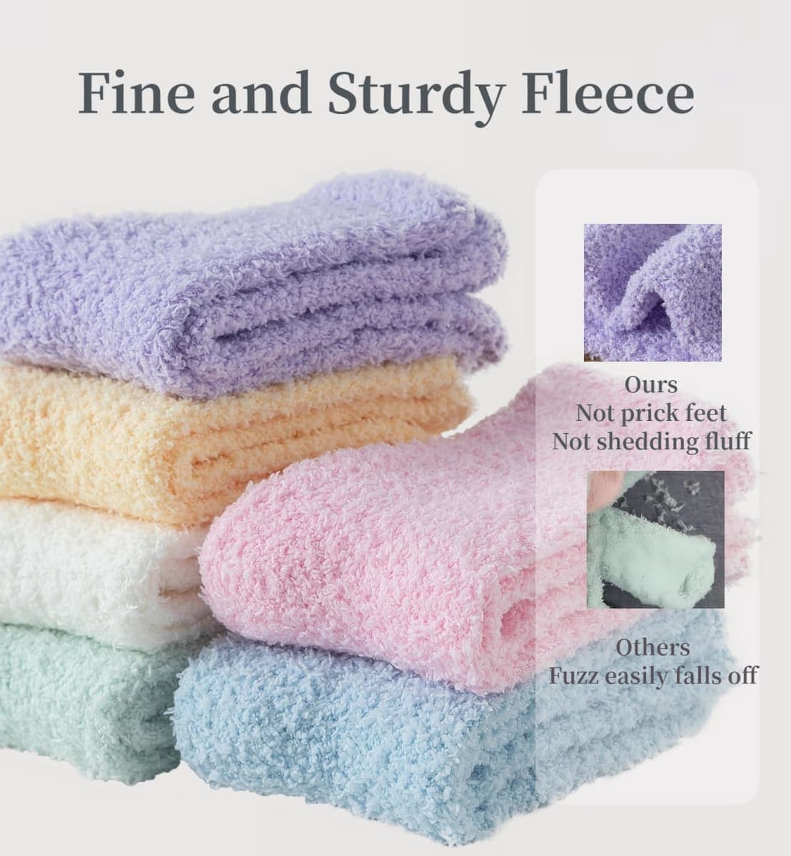 Tofox 6 Pairs Fuzzy Socks For Women Soft Home Slipper Socks Fluffy Sleeping Socks don't Shed Lint, 6 Pair Set 1, 6-11 thumbnail 4