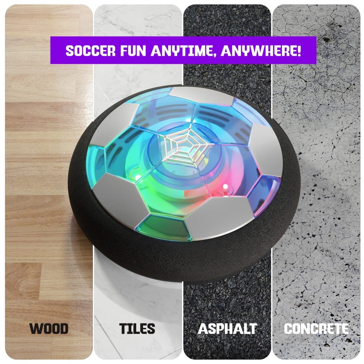 Ninja Blast Hover Soccer Ball for Kids - Boy Birthday Gifts - Indoor Toy Games Gift for Boys Age 6, 7, 8, 9, 10, 11, 12 Year Old - Light-Up Toys Game for Kid - 6-8, 8-12 - Gifts for 8 Year Old Boy thumbnail 4