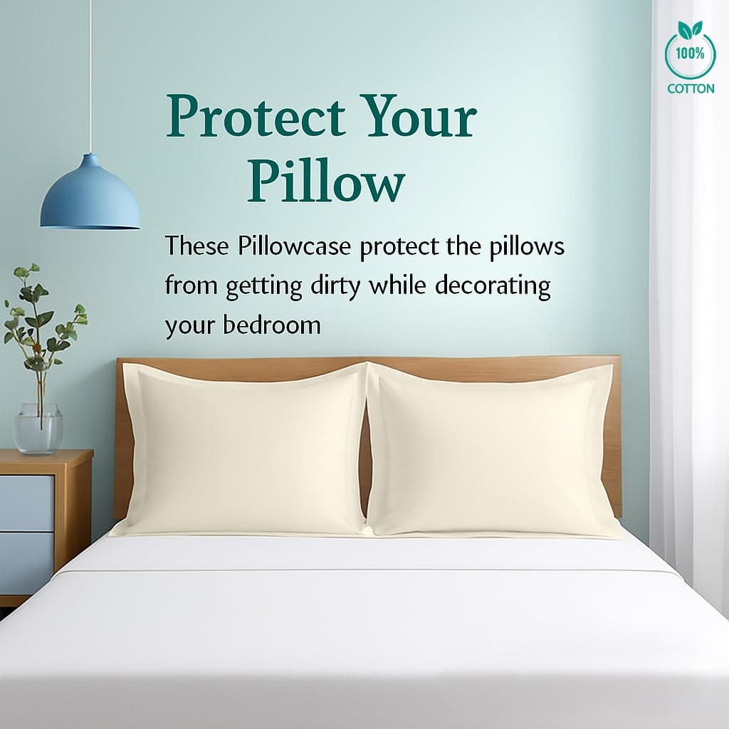 Cotton Metrics Linen 2 Pack Euro Pillow Shams 26x26 – 600 Thread Count 100% Organic Cotton Ivory Square Pillow Covers with 2 Inch Flange, Soft & Smooth Premium Hotel-Quality Pillowcases Set of 2 thumbnail 3