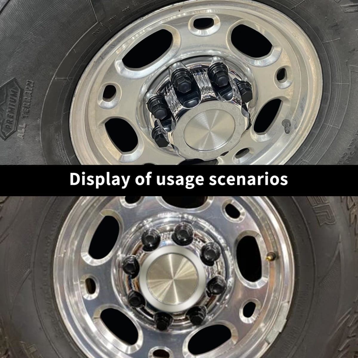 snobli (Set of 4) Chrome Wheel Center Caps 8 Lugs Compatible with Select 16 Inch Van & Truck - Replacement 15039489, 15039488, 9597169, 9597170 thumbnail 3