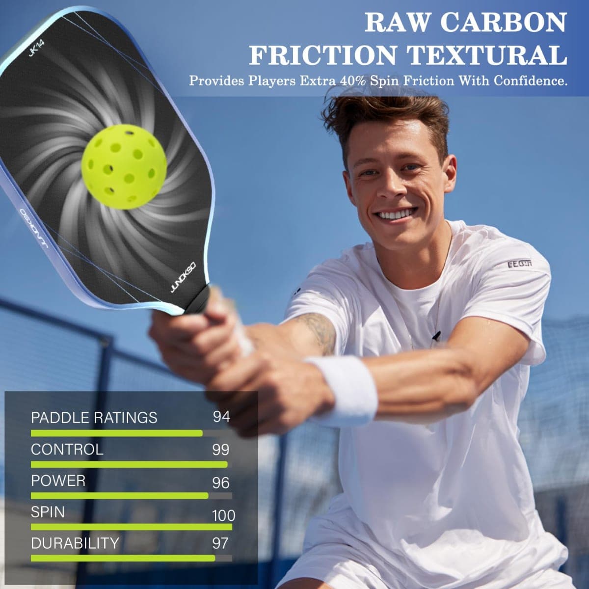 JUNDKSO Pickleball Paddles Set of 2 - Composite Carbon Fiber Pickle Ball Paddle - USAPA Approved Pro Pickle Racket - Portable Outdoor Sports Equipment - Men's and Women's Training or Game Gift Set thumbnail 3