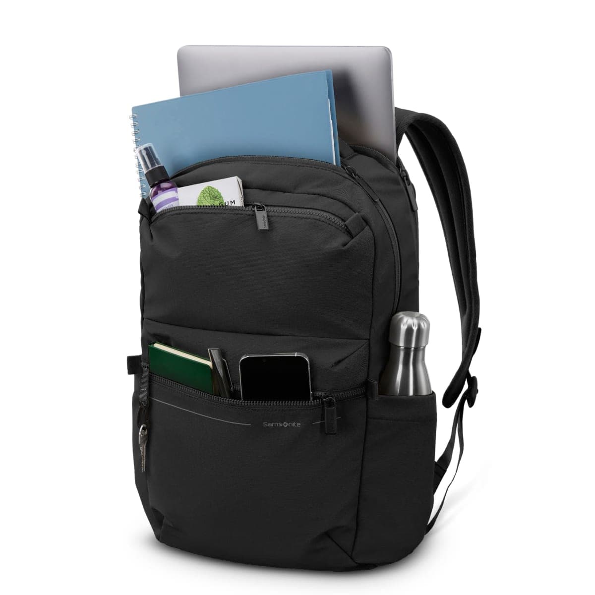 Samsonite Better Than Basic Backpack - Effortless Organization With Dedicated Laptop Compartment, Quick Stash Front Pockets, StackIt™ Strap, and Lightweight Breathable Airmesh - Black thumbnail 3