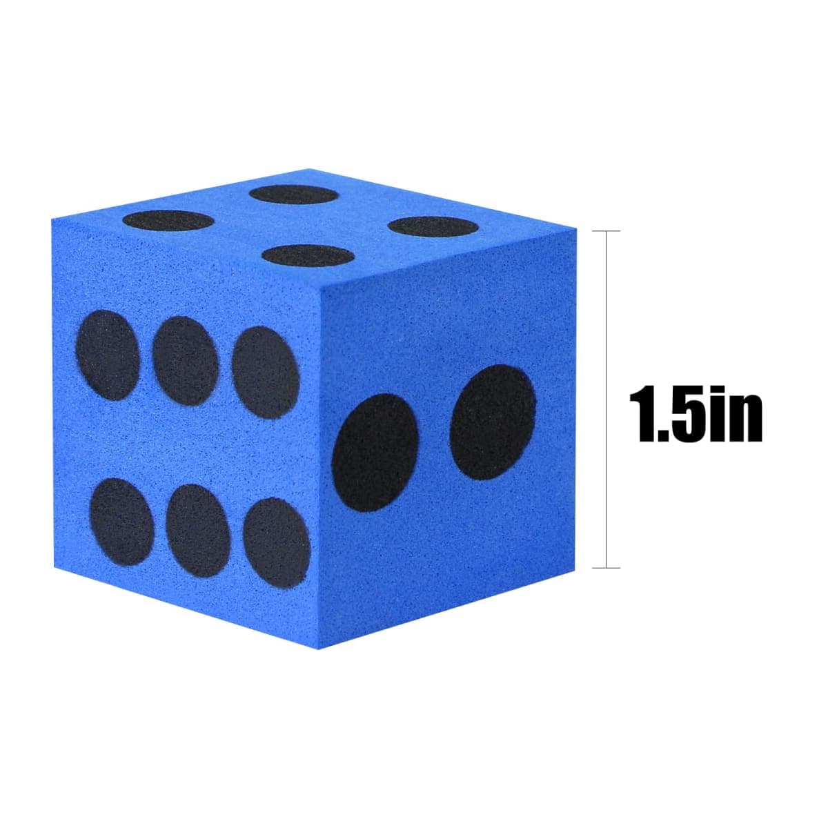 MIDELONG Foam Dice Set, 1.5 Inch Large Assorted Colorful Foam Dice Cubes with Number Dots, Playing Square Blocks Use for Gift Games Math Teaching Party Supplies, Pack of 6 thumbnail 2