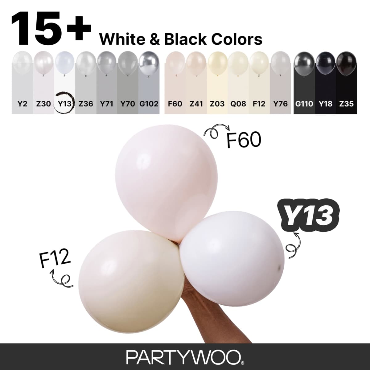 PartyWoo White Balloons 100 pcs Different Sizes Pack of 36 18 12 10 5 Inch Matte White Latex Balloon Arch Kit Garland for Wedding Bridal Graduation Baby Shower Birthday Party Decorations White-Y13 thumbnail 5