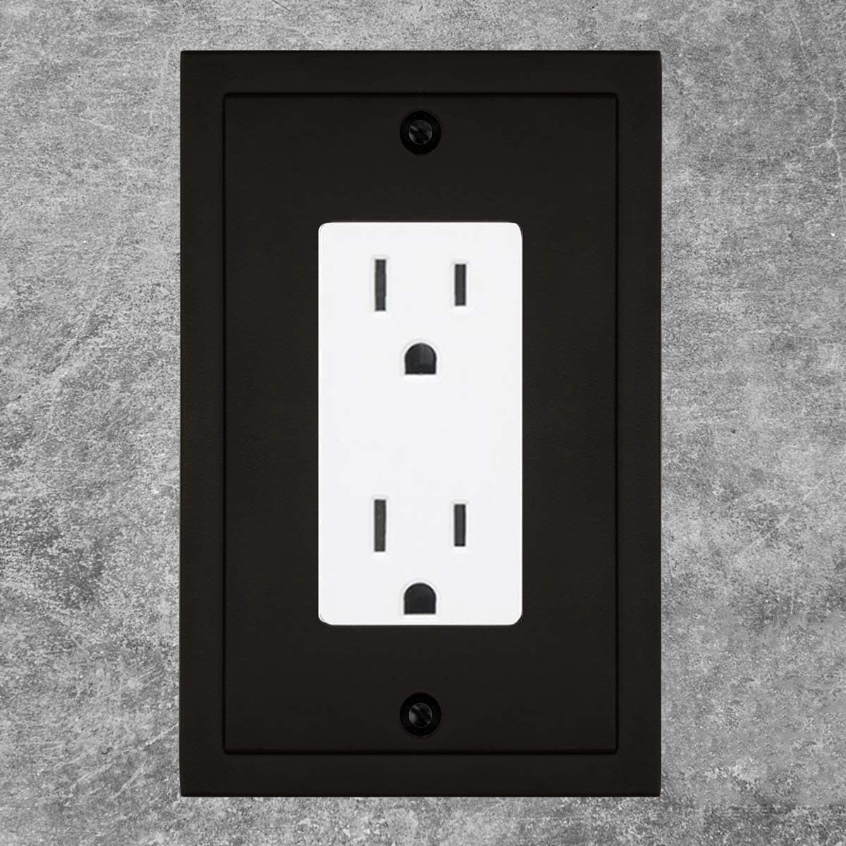Modern Edge Decorative Wall Plate Switch Plate Outlet Cover, Durable Solid Zinc Alloy (Single Decorator 2PK, Matte Black) thumbnail 4