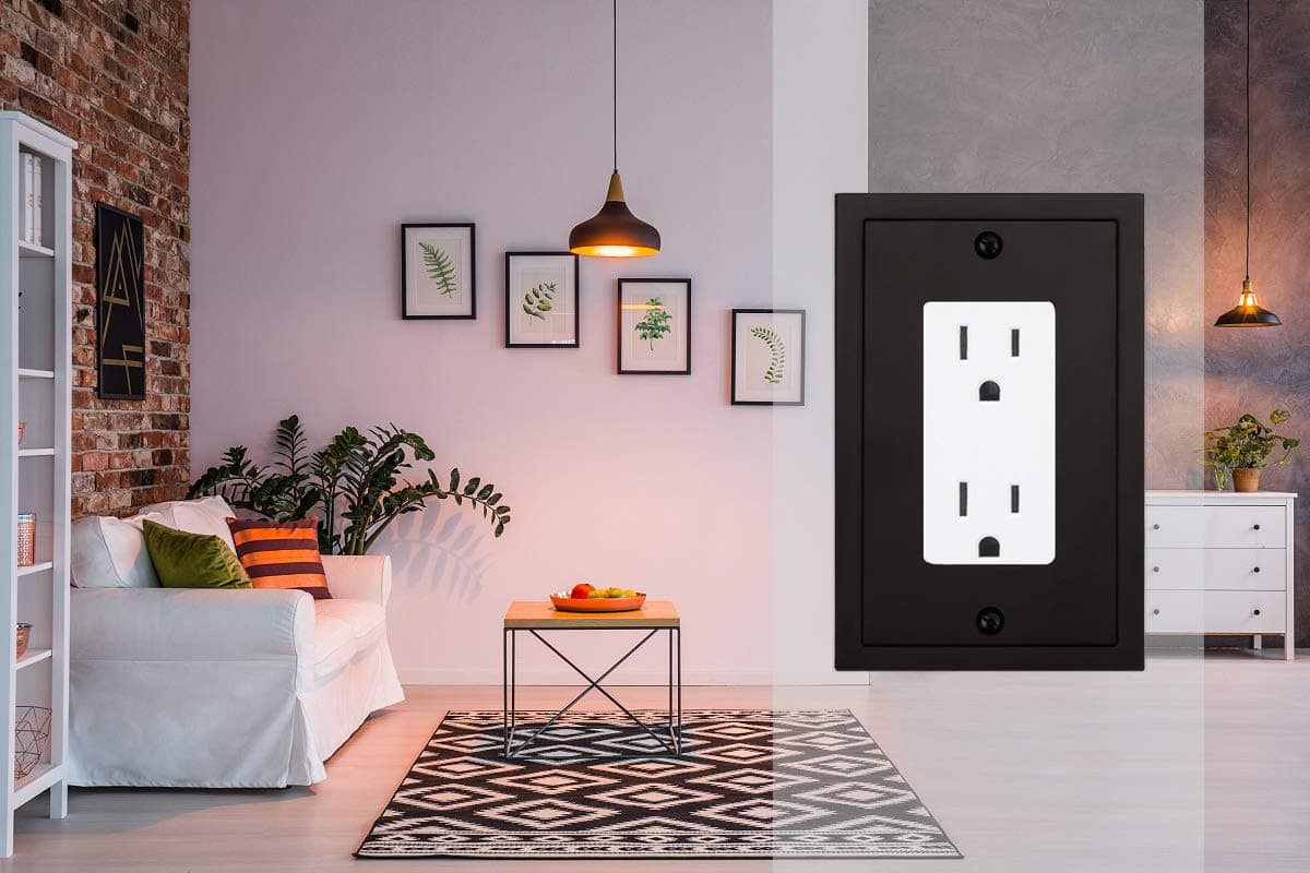 Modern Edge Decorative Wall Plate Switch Plate Outlet Cover, Durable Solid Zinc Alloy (Single Decorator 2PK, Matte Black) thumbnail 5