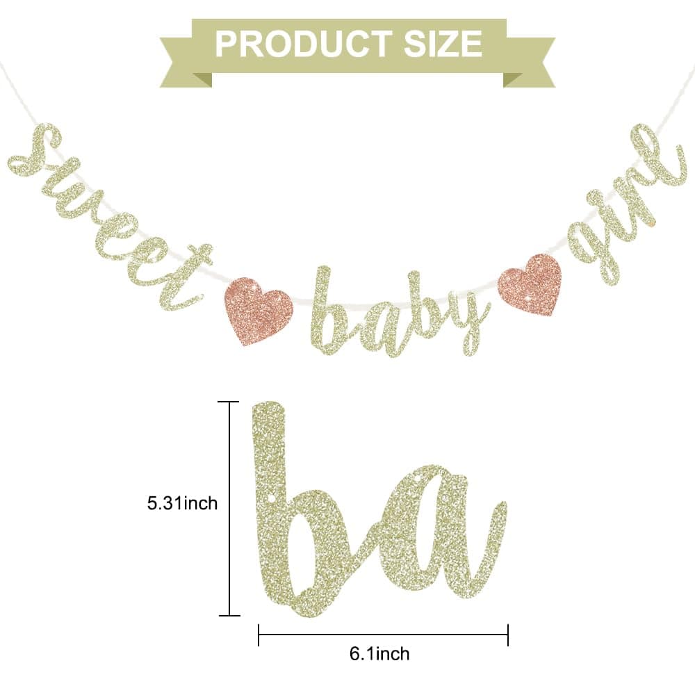 BEISHIDA Pre-Strung Glitter Champagne Girl Baby Banner Baby Shower Decor thumbnail 2
