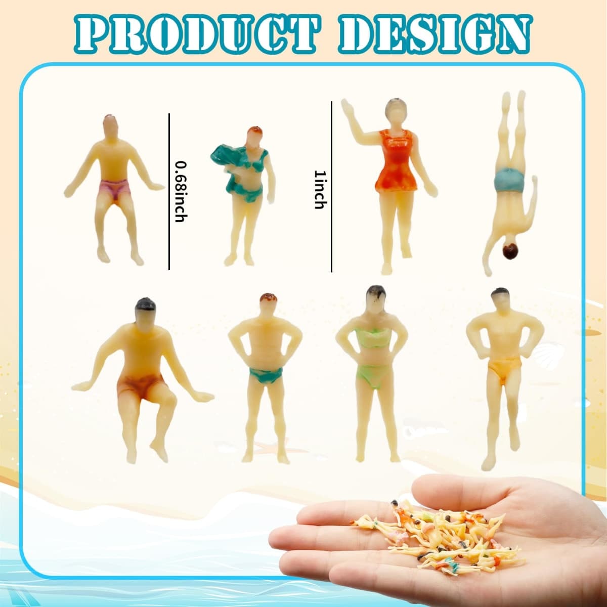 Hiawbon 30 pcs 1:75 Scale Mini Painted People Model Beach Swimsuits Figurines Miniature People Model thumbnail 2