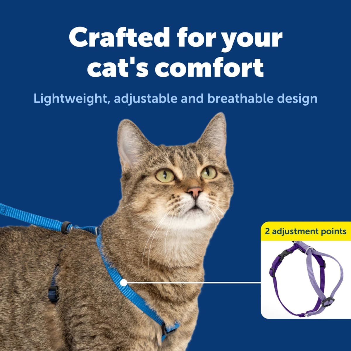 PetSafe Come with me Kitty Harness - Small - Royal Blue/Navy thumbnail 4
