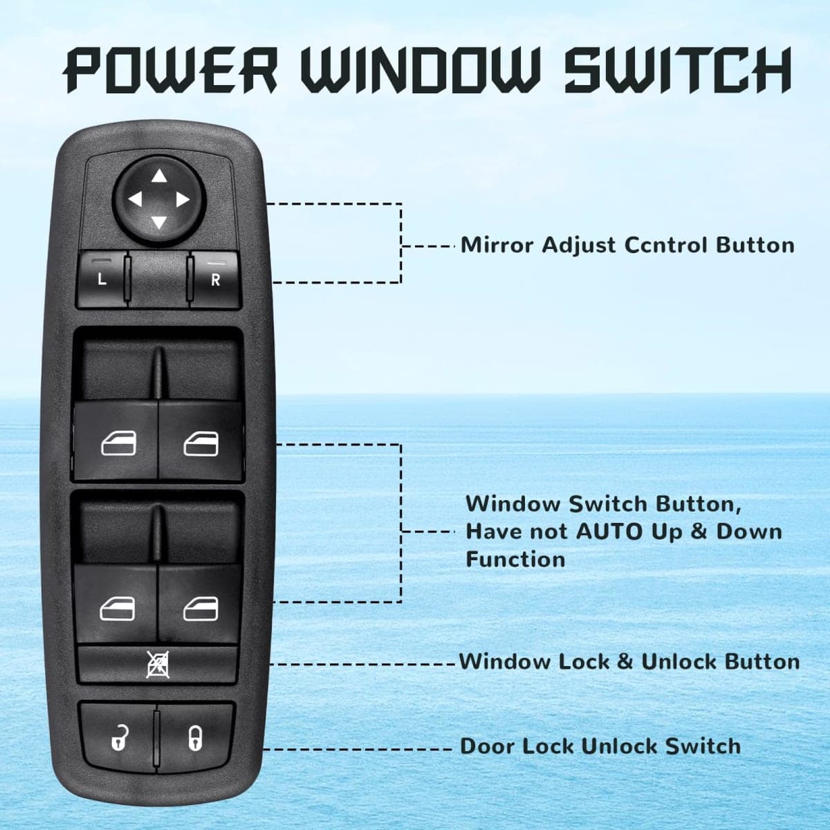 Master Power Window Switch, Driver Side 3 + 0 Pins, Replacement for 2008-2009 Chry-sler Town & Country, 4602535AC, 4602535AD, 4602535AE, 4602535AF, 4602535AG, 920-401 thumbnail 3