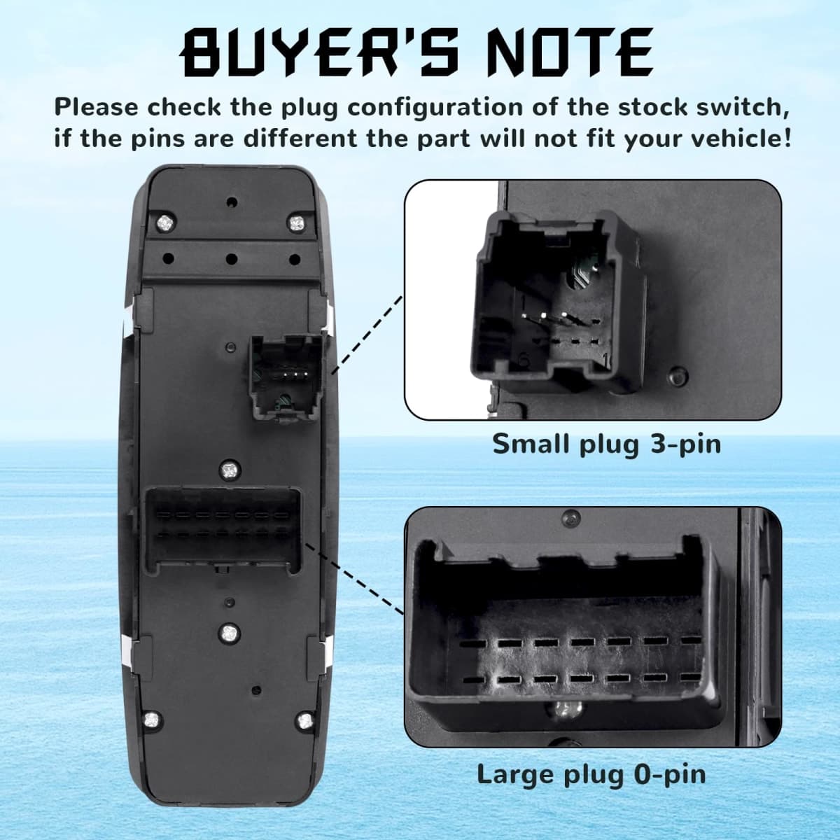 Master Power Window Switch, Driver Side 3 + 0 Pins, Replacement for 2008-2009 Chry-sler Town & Country, 4602535AC, 4602535AD, 4602535AE, 4602535AF, 4602535AG, 920-401 thumbnail 4