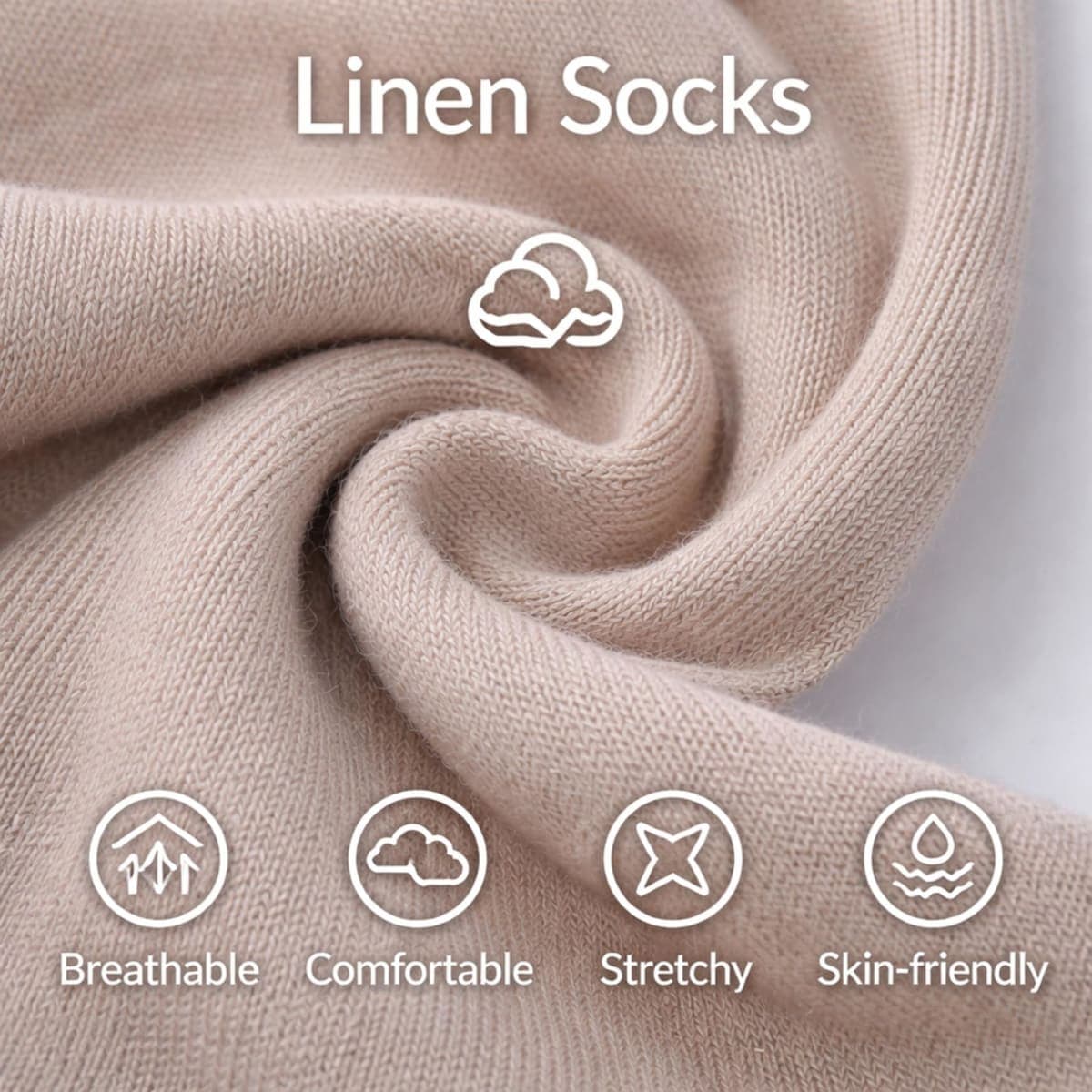 Zoooyawn 6 Pairs Women's Linen Toe Socks Linen Socks Finger Stocking Breathable Moisture Wicking Yoga Running Trainer, Black, White, Gray Linen, Natural Color, Dark Linen, Light Linen, One Size thumbnail 2