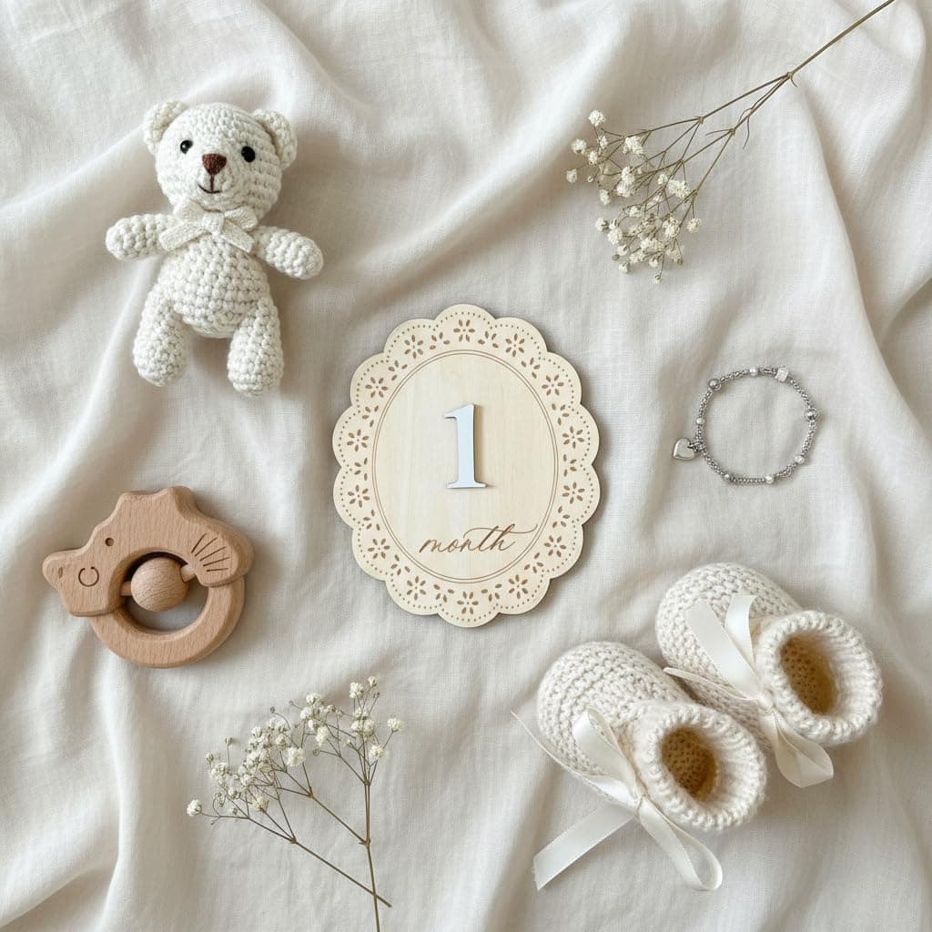 Baby Girl Monthly Milestone Signs, 1-12 Monthly Baby Milestone Girl, Newborn Photography Props Double-Sided, Nursery Decor for Girls (M03) thumbnail 3