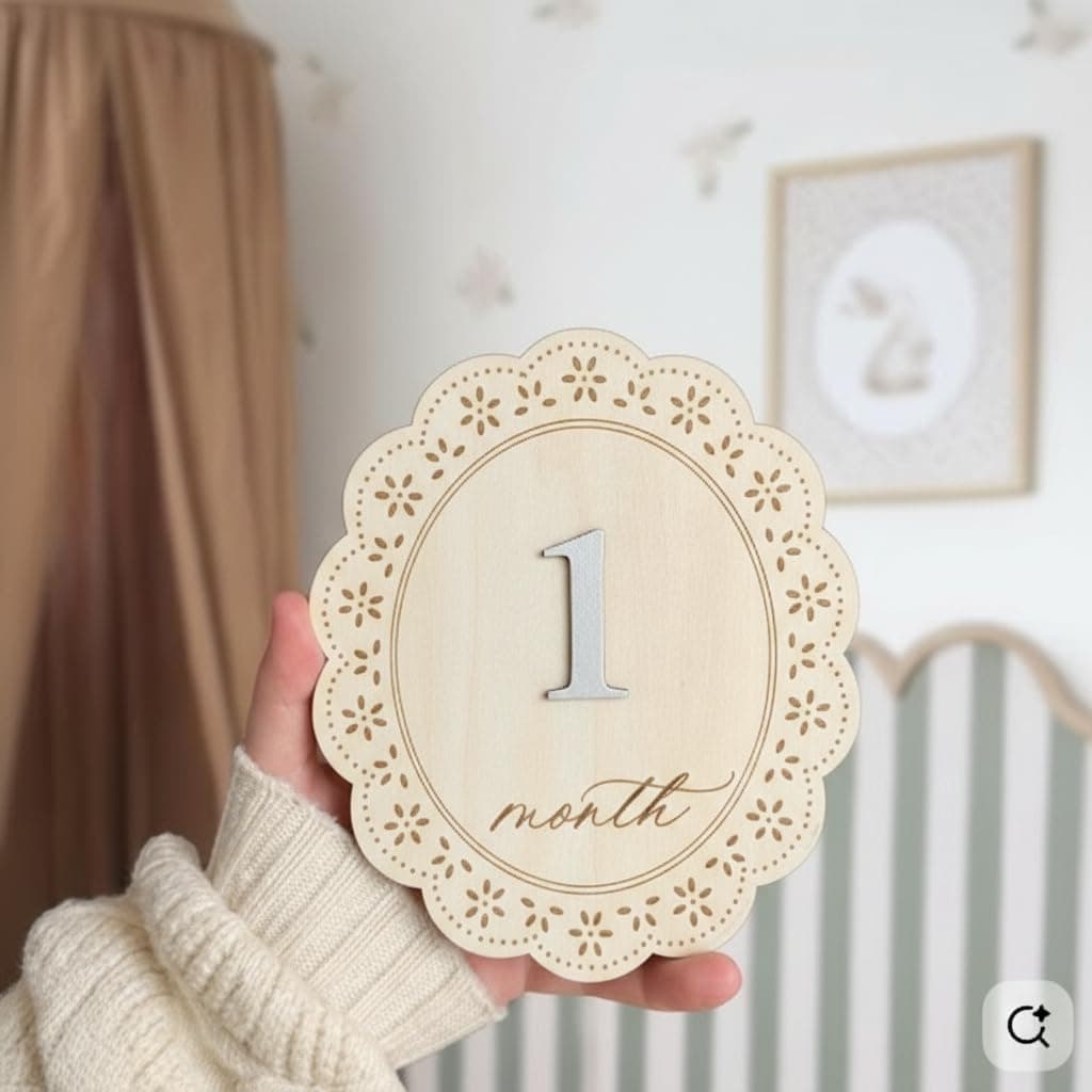 Baby Girl Monthly Milestone Signs, 1-12 Monthly Baby Milestone Girl, Newborn Photography Props Double-Sided, Nursery Decor for Girls (M03) thumbnail 4