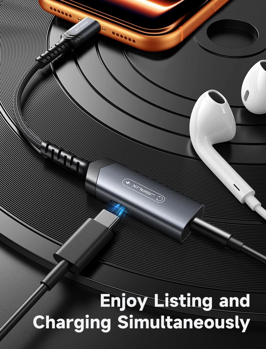 JSAUX USB C to 3.5mm Audio Jack Adapter+USBC Input, USB C Headphone Adapter thumbnail 2