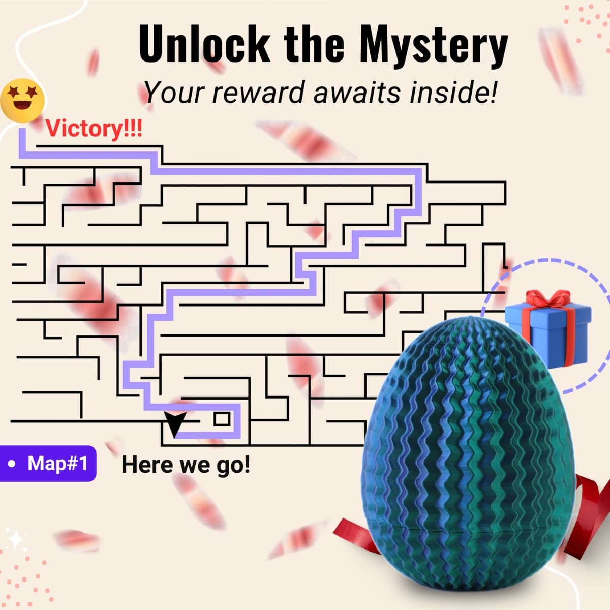 Galapopo Money Puzzle Box for Cash Gift, 4 Unique Internal Designs Maze Egg thumbnail 3