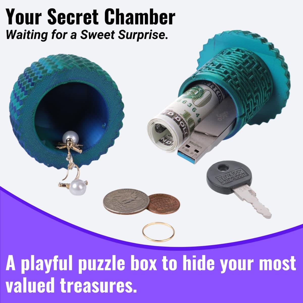 Galapopo Money Puzzle Box for Cash Gift, 4 Unique Internal Designs Maze Egg thumbnail 5