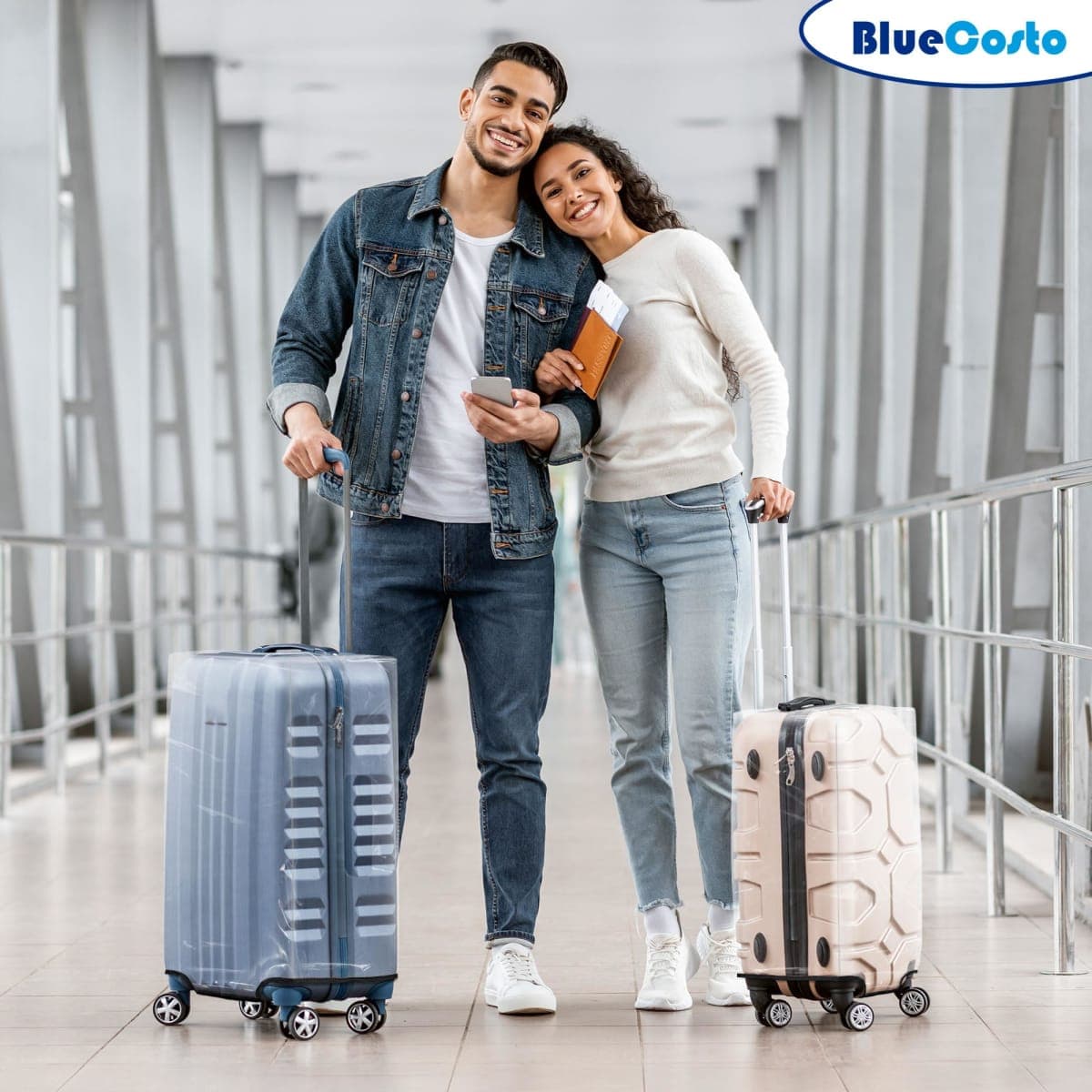 BlueCosto 22" Universal Clear PVC Luggage Cover Protector Suitcase Covers - H: 18.5"-21"; L: 15"-16.5"; W: 9"-10", transparent-22inch, 22inch thumbnail 5