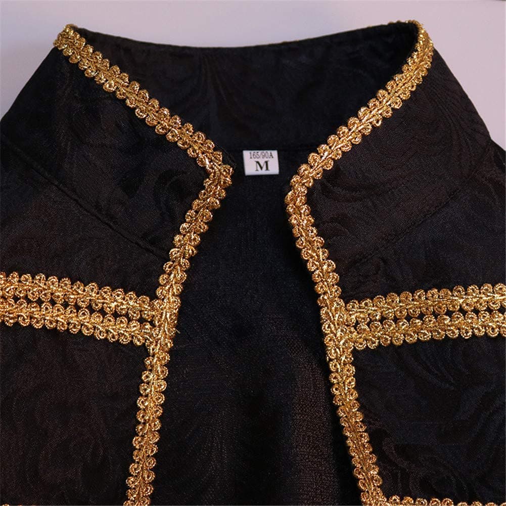 Apocrypha Mens Vintage Tailcoat Jacket Goth Long Steampunk Victorian Frock Coat, Black-rose, Large thumbnail 4