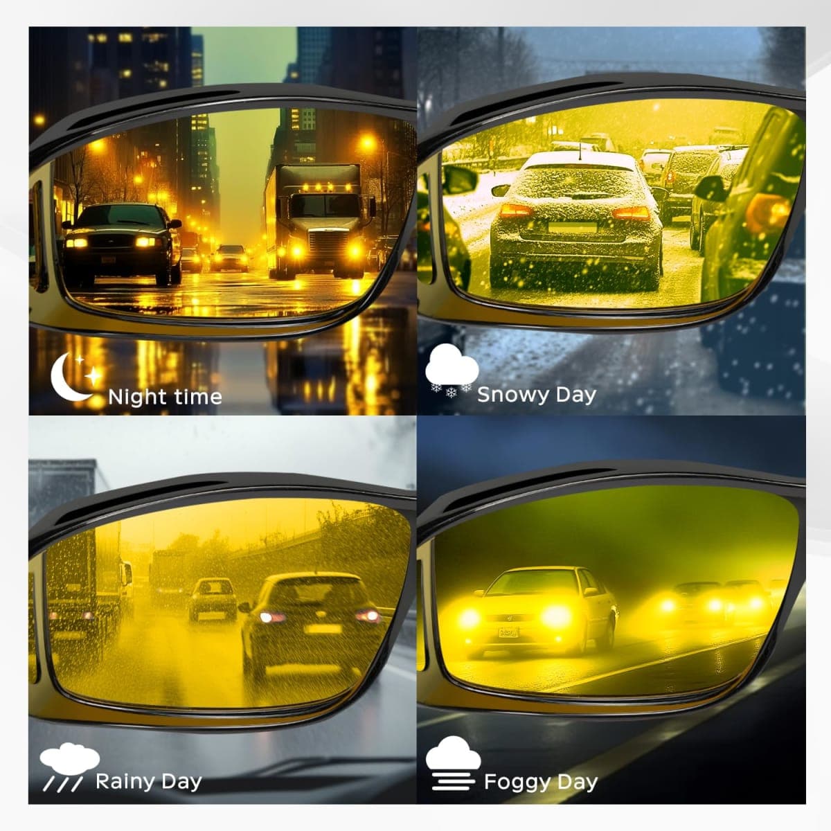 Night Vision Driving Glasses Anti Glare Fit Over Eyewear,HD Polarized Lens thumbnail 4