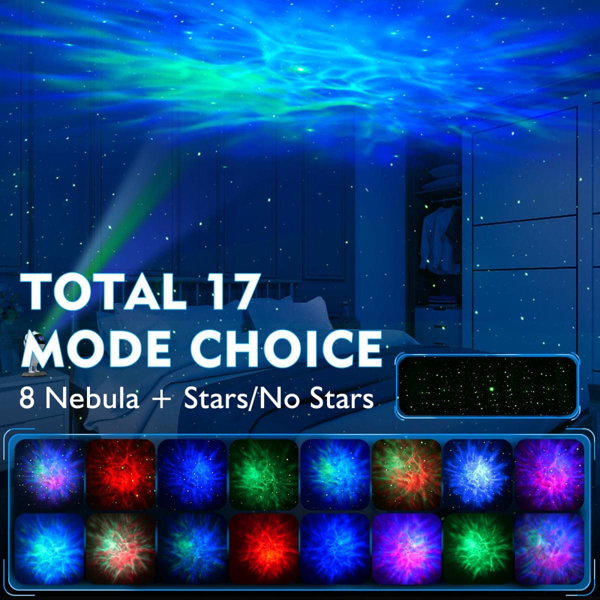 KKUP2U Astronaut Galaxy Projector, Star Projector, Astronaut Light Projector with 8 Colors LED Nebula, Starry Night Light Projector with Remote, Kids Room Decor, Gifts for Kids, Friends, thumbnail 2