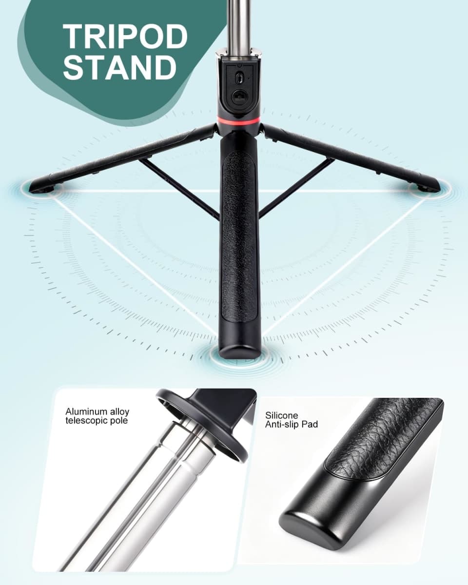 GBFETM 71 Inch Mobile Phone Tripod Selfie Stick for iPhone and Android Phone, Cell Phone Tripod with Wireless Remote Control thumbnail 2