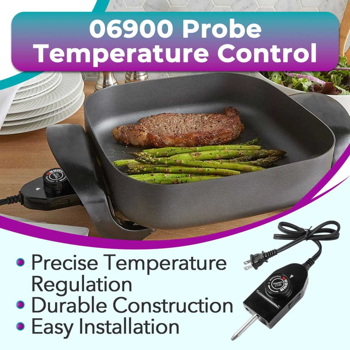 06900 Thermostat Cord Compatible with Presto Skillets, 1-3/8" Spacing thumbnail 2