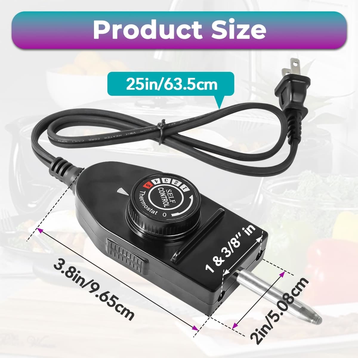 06900 Thermostat Cord Compatible with Presto Skillets, 1-3/8" Spacing thumbnail 3