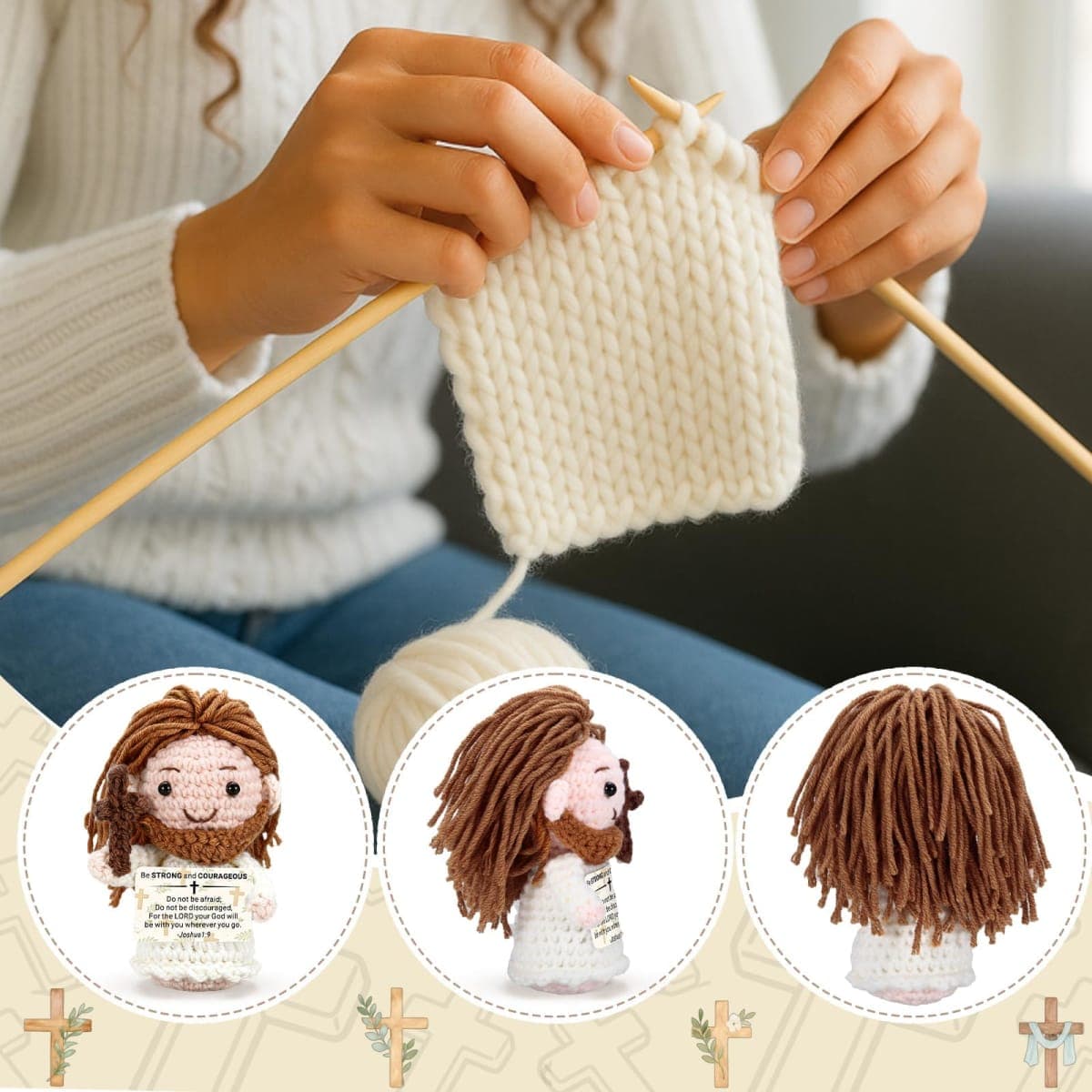 Emotional Support Positive Jesus Crochet thumbnail 4