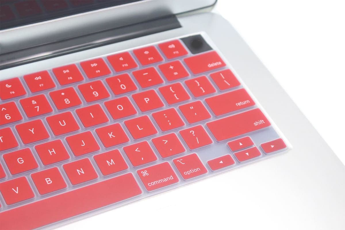 JuYuish Keyboard Skin Compatible with MacBook Air 15 13.6 inch A3114 A2941 A3113 A2681, MacBook Pro 14 & 16 M4 M3 M2 M1 A3112 A3185 A3401 A2918 A2992 A2779 A2442 A3403 A3186 A2991 A2780 A2485 (Red) thumbnail 4