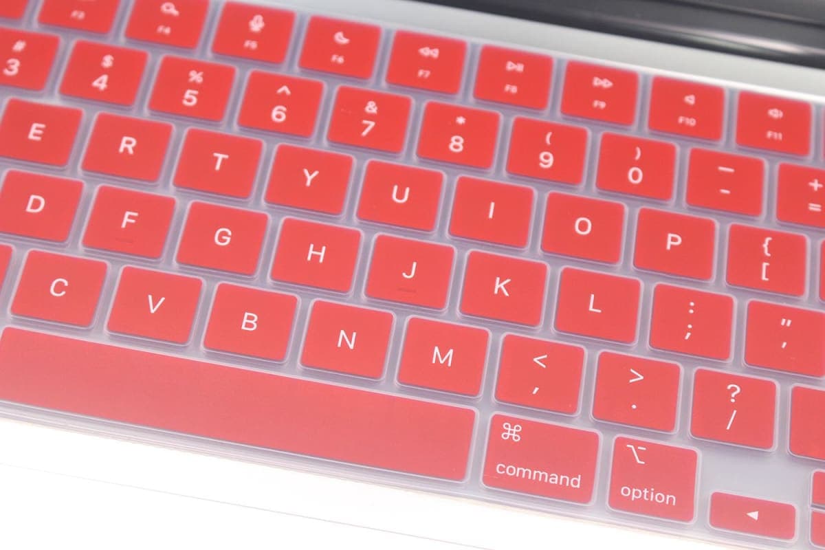 JuYuish Keyboard Skin Compatible with MacBook Air 15 13.6 inch A3114 A2941 A3113 A2681, MacBook Pro 14 & 16 M4 M3 M2 M1 A3112 A3185 A3401 A2918 A2992 A2779 A2442 A3403 A3186 A2991 A2780 A2485 (Red) thumbnail 5