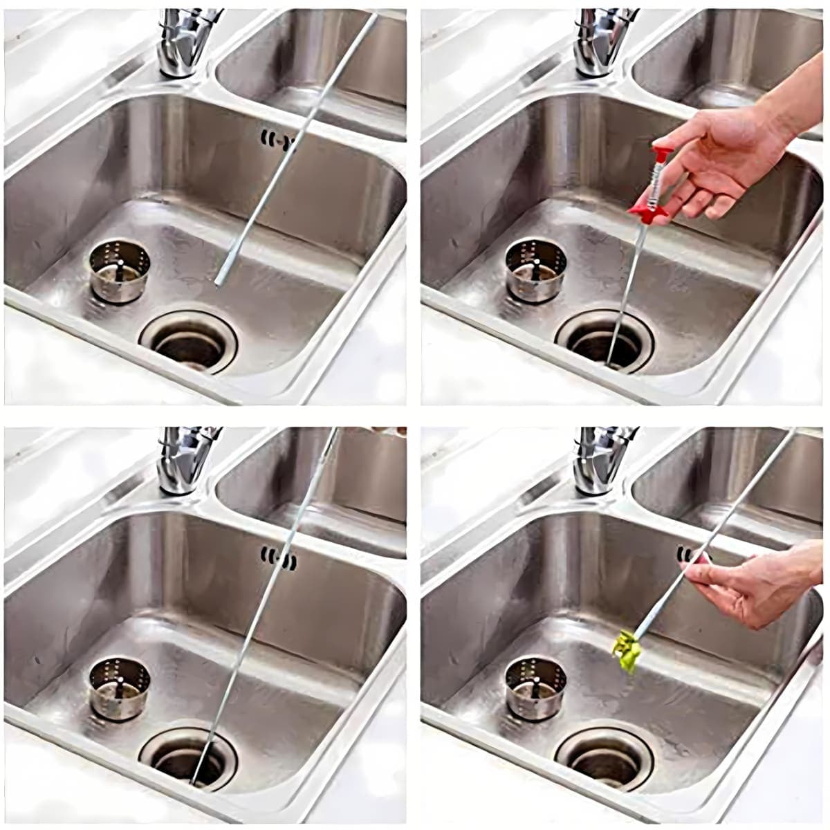 Drain Snake, Drain Clog Remover - Gutter Cleaning Tools Drain Cleaner for Toilet Sewer Shower Kitchen Bathroom Tub Clogged Drains Opener Cleaning Tool, Flexible Grabber Claw Pick Up Reacher (79 inch) thumbnail 4