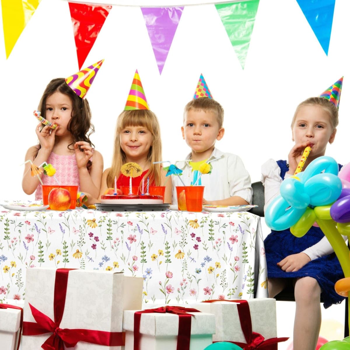 Juweked 3Pcs Colorful Wildflower Table Cloth Plastic Floral Table Cloth Flower Tablecloth Wildflower Party Decorations Butterfly Tablecloth Spring Tablecloths for Party Birthday Baby Shower Wedding thumbnail 3