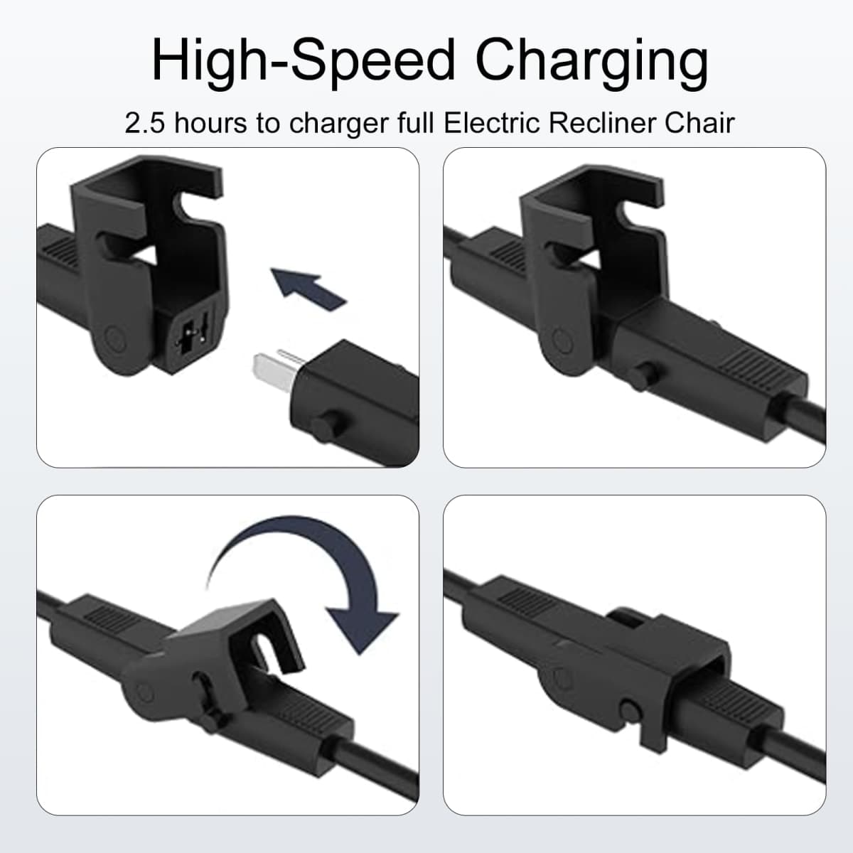 Power Cord for Electric Recliner Chair - 29V 2A Couch Power Cord Replacement, 2-pin Switching Power Supply Transformer Fit for Lift Chair, Recliner Sofa Limoss OKIN, Lazyboy, Adjustable Beds thumbnail 2