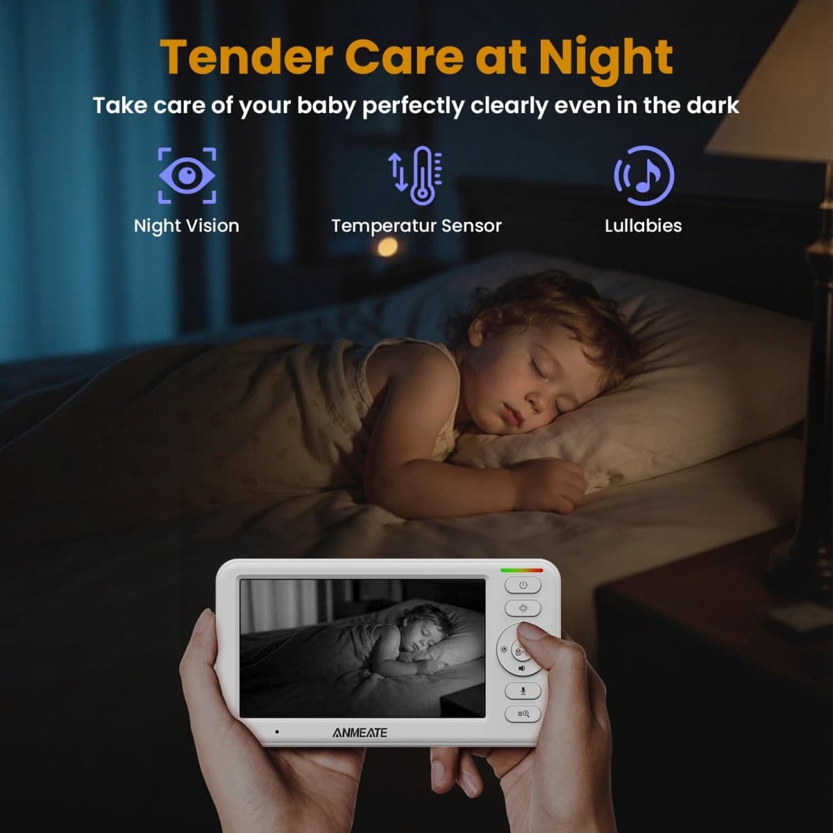 ANMEATE 5" HD Video Baby Monitor with Camera and Audio thumbnail 4